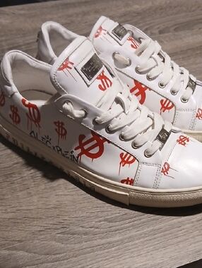 Philipp Plein x Alec Monopoly “Alec Five” Low Top Sneakers – White Leather –